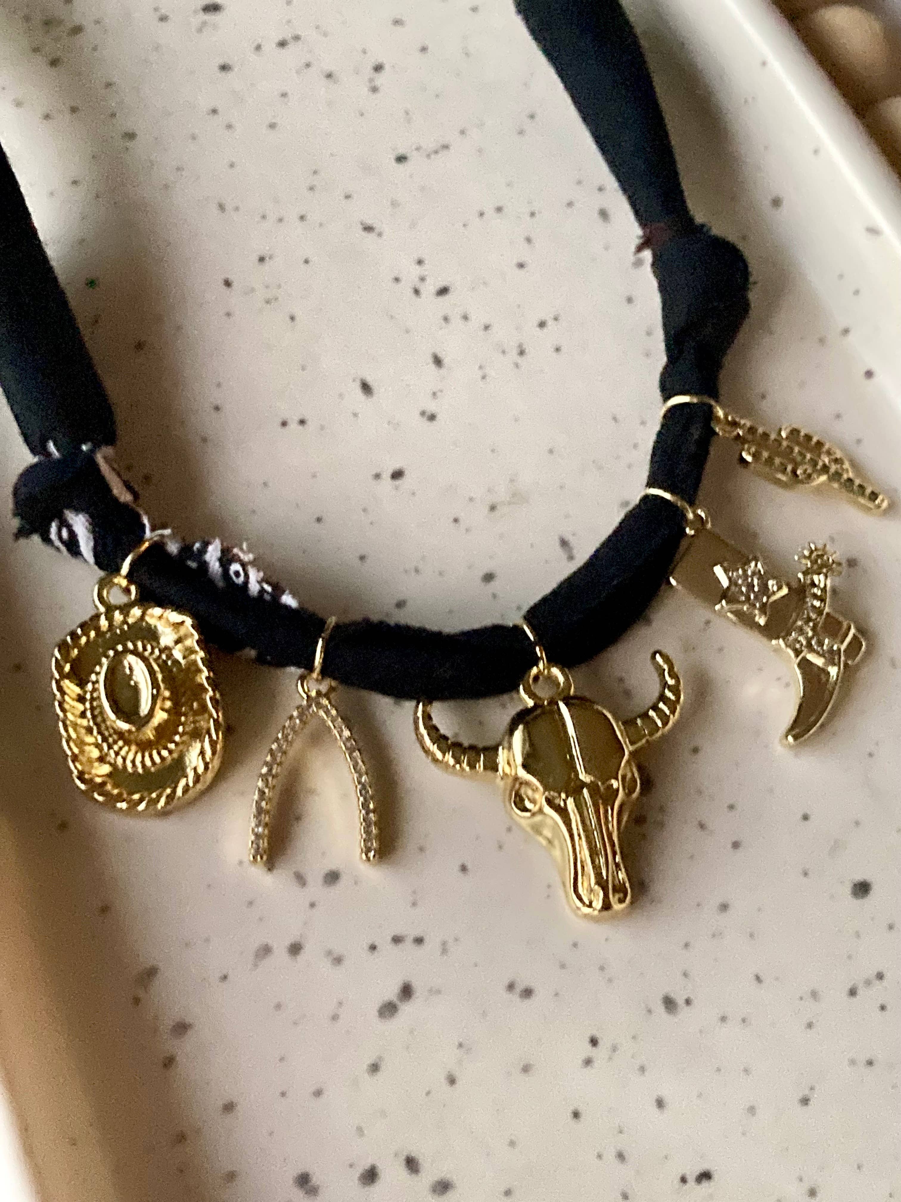 Choker w/ charms and hairband bundle Goddess Charm Chokers – gbird.knots main image 3